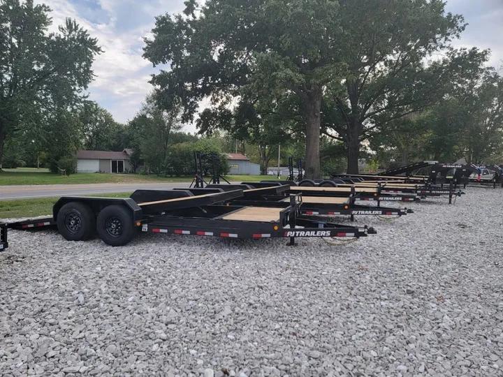 Tandem-axle utility trailer on the PJ's Trailers lot